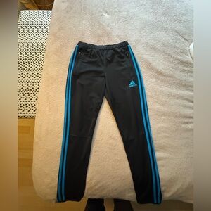 Adidas Tiro Black Joggers with Blue Accents